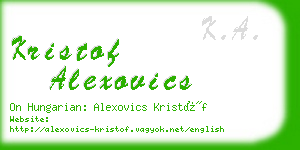 kristof alexovics business card